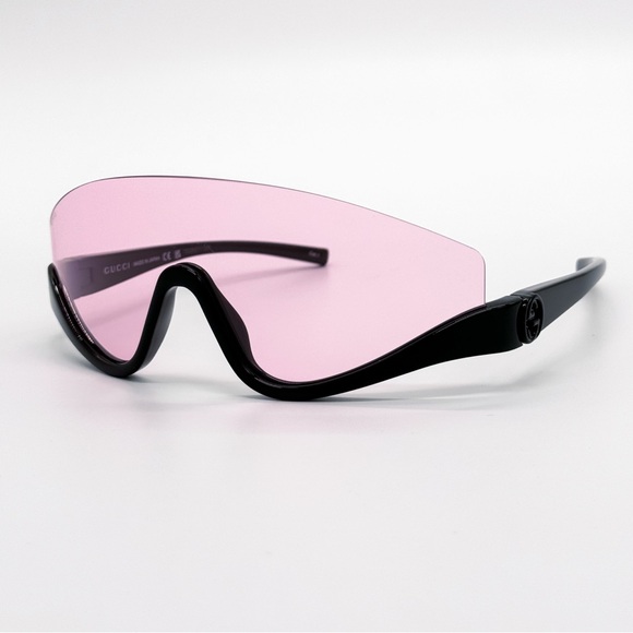 NEW GUCCI GG1650S 002 SHIELD BLACK PINK WOMEN SUNGLASSES GUCCI EYEWEAR - Picture 4 of 13